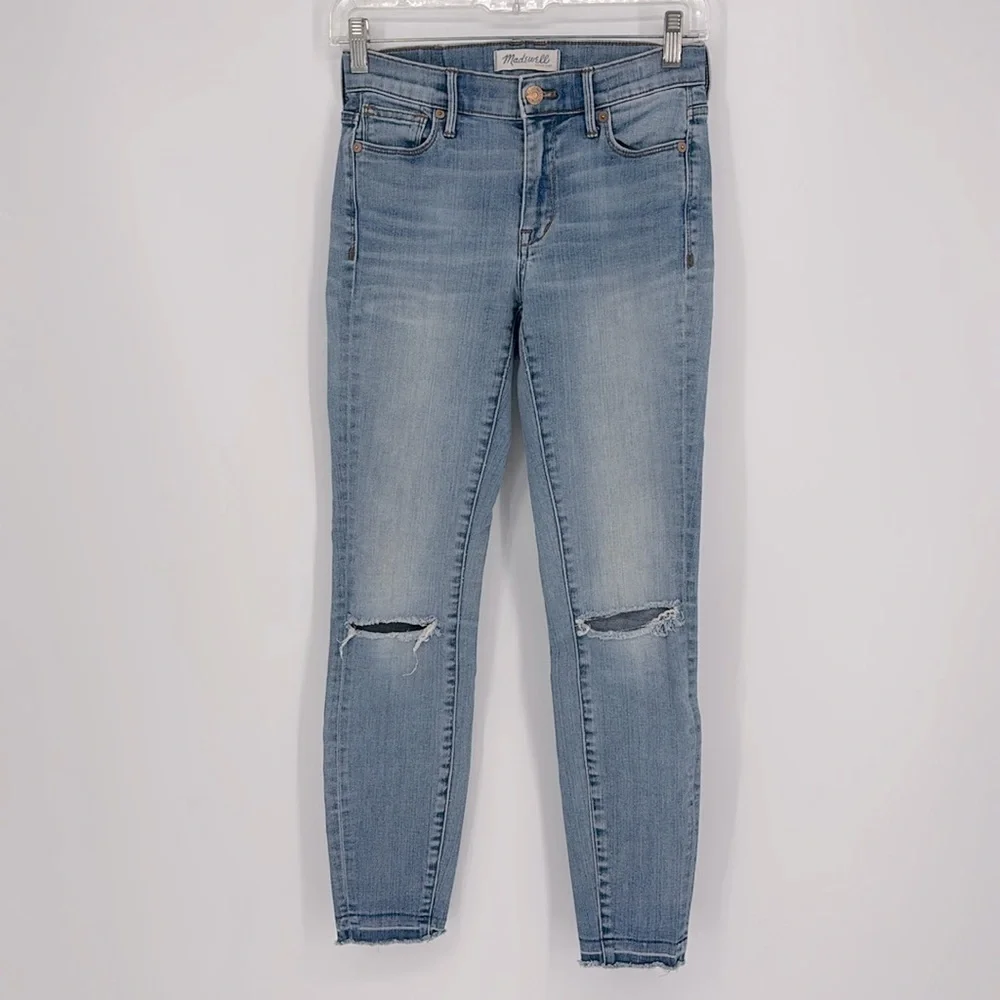 Madewell High Riser Skinny Distressed Light Wash Jeans Women’s Size 24